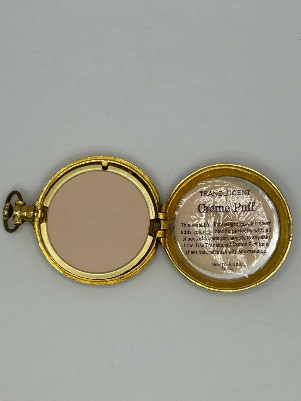 NEW VTG Makeup Powder Compact pocket Watch Max Factor Goldtone/ Mirror Aphrodite